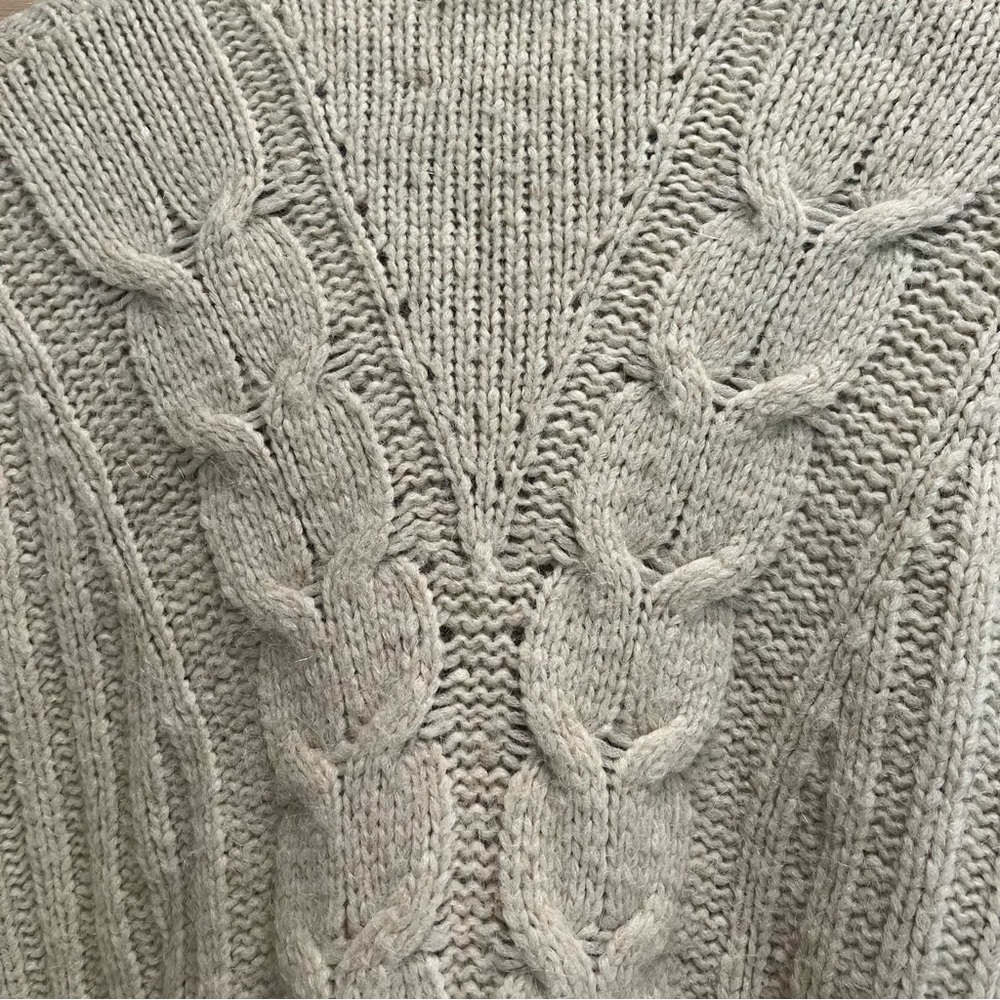 Nanushka Evie Half Zip Wool Cable Knit Wool Blend Sweater Large - Picture 12 of 16